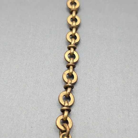 Y2K J Crew Gray Rhinestones & Yellow Accents Statement Necklace 15" Gold Tone - Picture 5 of 8